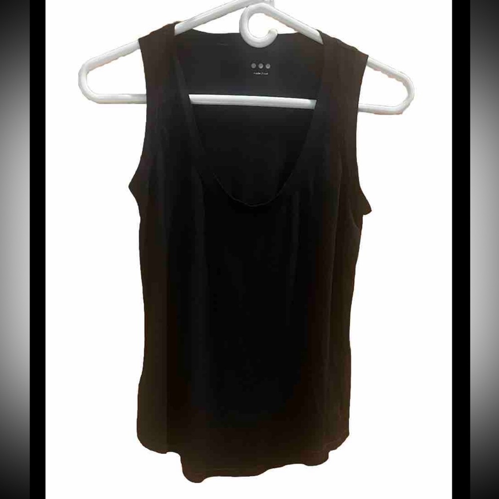 Three Dots Black Jersey Tank Top Sleeveless Size XS